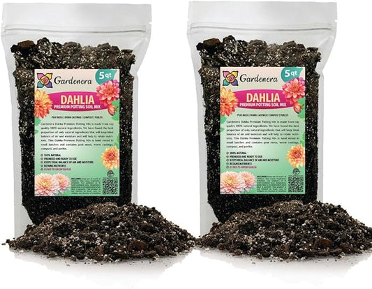 Premium Dahlia Potting Soil Mix - Ideal for Growing Vibrant and Healthy Dahlias - 10 Quart
