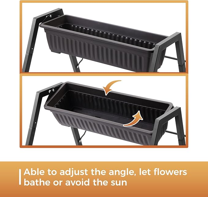 Raised Garden Planter Bed, Tiered Planter Stand with 5 Boxes (Brown), 26" Long*36.5" Wide*31" Tall, Good for Herbs, Flowers, or Vegetables in Patio Balcony Indoor Outdoor