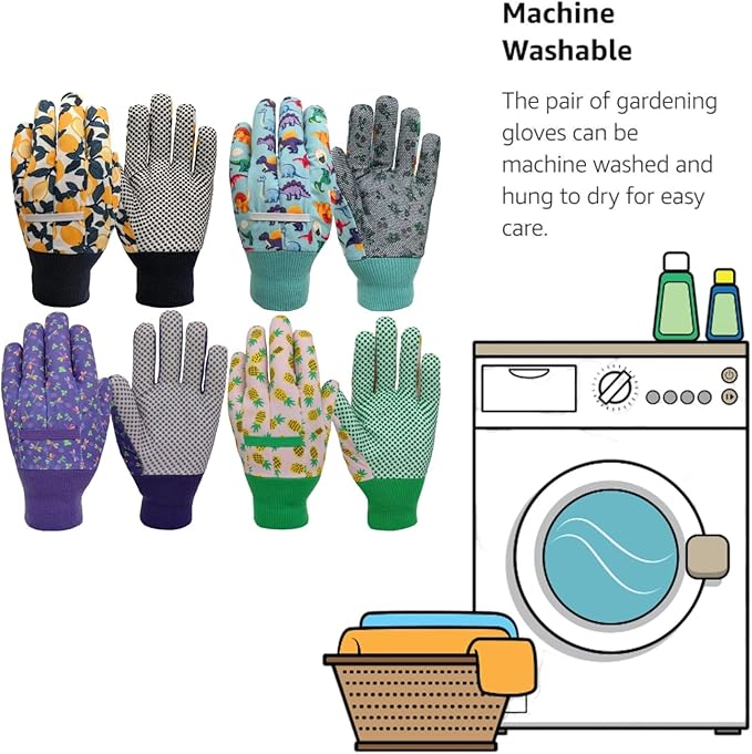 Kids Gardening and Garden Gloves for Toddler,Children's Yard Work Glove,Gift,Cute Pattern,Age3-8