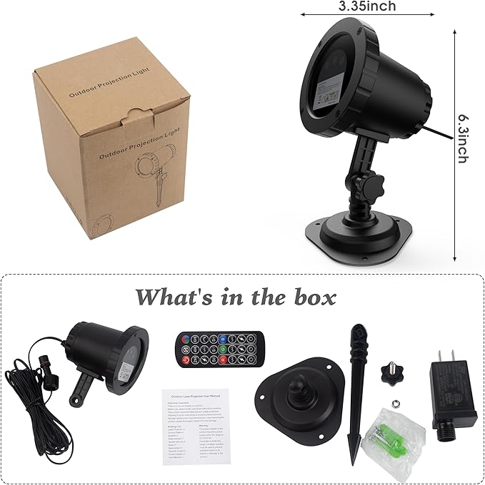 Christmas Laser Lights Projector Outdoor, AIRIVO 3 Color Motion Firefly Lights Projector, Moving Red, Green and Blue Star Lights Projector Waterproof with Remote Control for Garden,Home, Landscape