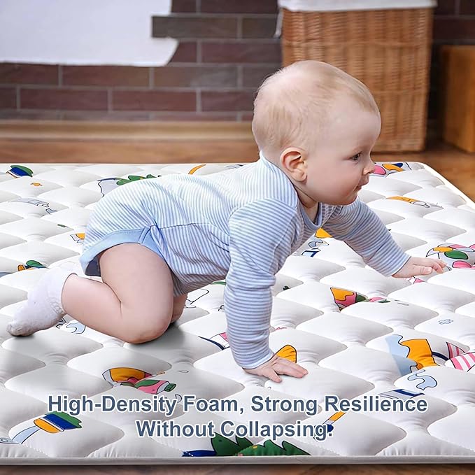 Baby Play Mat - 79" X 63",Premium Thicker Foam One-Piece Crawling Mat, Machine Washable, Extra Large Anti-Slip Activity Playmat for Babies, Toddlers & Infants