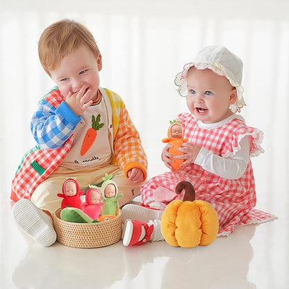 Enjoyin 4 inch Mini Baby Doll Playset Includes 6 Soft Baby Dolls and a Storage Bag Realistic Looking Small Baby Dolls Set for Toddlers