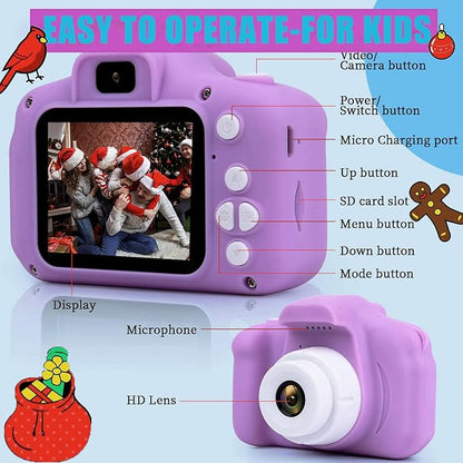 Kids Camera Toys for Girls,Christmas Birthday Festival Gift for Girls Digital Camera for Kids,Toys for 3 4 5 6 7 8 Year Old Boys with 32GB SD Card