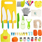 38 Pcs Kids Knife Set, BPA Free Montessori Kitchen Cooking Tools-Kid Safe Knifes, Crinkle Cutters, Avocado Slicer, Cutting Board, Peeler, Apron Gloves Set, Kitchen Tools for 3+ Year Old Girl Boy