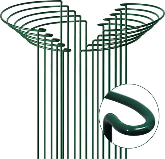 TCBWFY 14" Dx32 H Plant Supports Stakes for Large Heavy Plants,10Pack Peony Supports,Heavy Duty 5mm Wire Peony Cages,Interlock Garden Supports Ring Border Support,Plant Support Cage for Rose Flower