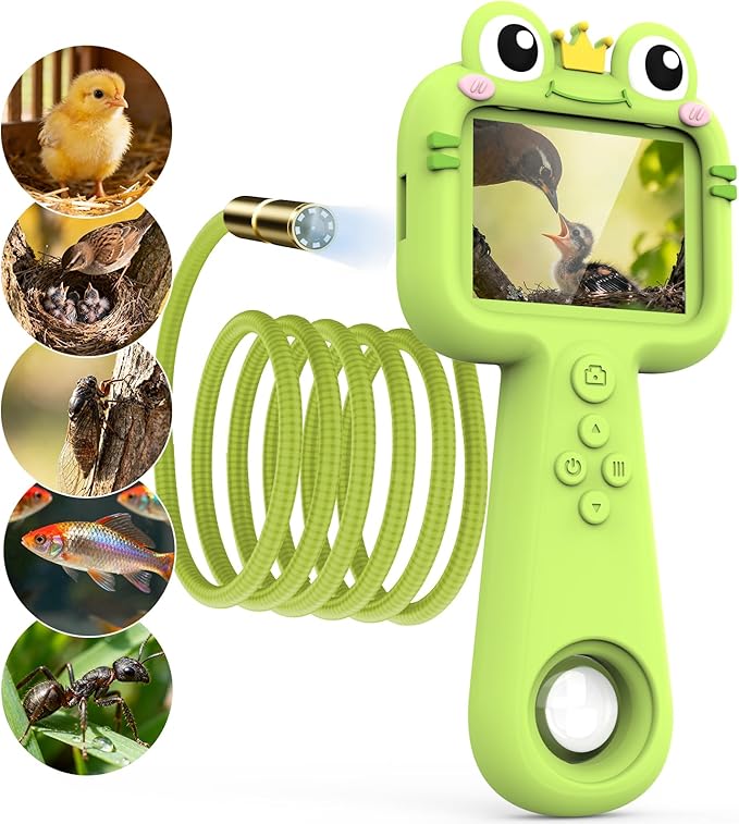 Kids Camera, Endoscope Camera with Light & Flexible Tube, Borescope Snake Scope Outdoor, Science Educational STEM Toys for 3 4 5 6 7 8 9 10 11 12-Year-Old Boys Girls Christmas Birthday Gifts