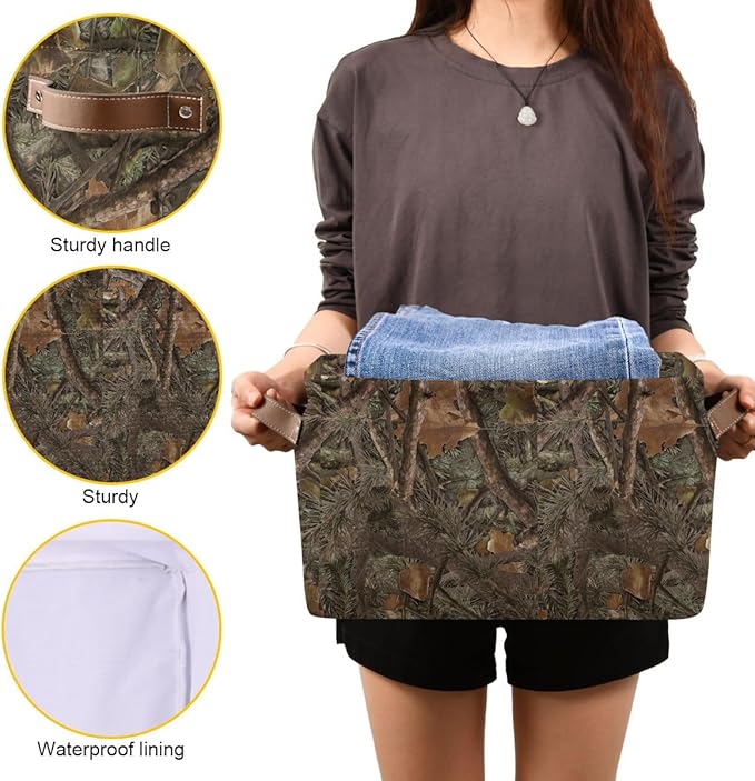 Camouflage Rectangular Storage Basket Organizer Bin Shelf Baskets For Clothes Gifts For Home Office Dorm