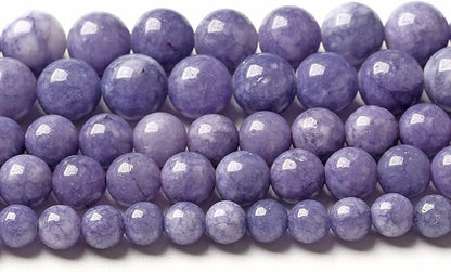 6MM 60PCS Lavender Purple Chalcedony Stone Loose Beads for Jewelry Making DIY Bracelet Necklace
