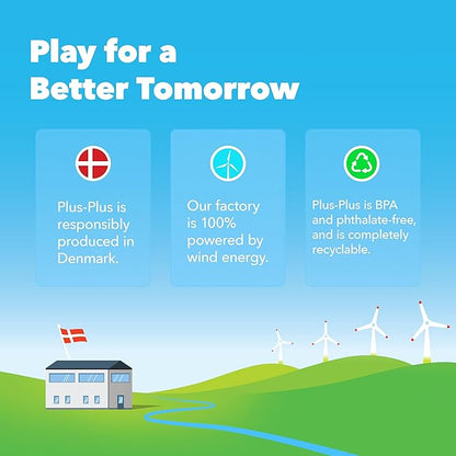 PLUS PLUS Puzzle by Number, 800 Piece Mini Interlocking Hashtag Color Blocks, 3D Pixel Art Kit for Kids - Earth