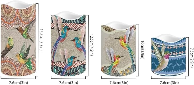 Ystardream Hummingbird Boho Flameless Candles Flicker Spring Summer Theme Decorative Decor for Wedding Date Proposal Easter Dinner Table Home Mother's Day Gift