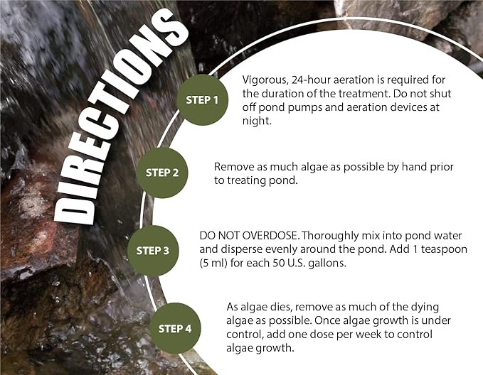 Bloom Buster Pond Algae Control - 16oz - Fast Acting Algaecide, Use in Fountains & Outdoor Ponds Containing Koi & Other Fish - EPA Registered
