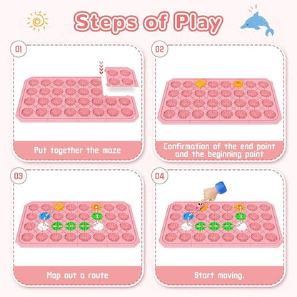 STEM Logic Road Builder Toys: Board Games Toys for 5 Year Old Kids Montessori Brain Teaser Puzzles Educational Learning Activities Toy for Kid Ages 3 4 6-8 12 Boys Girls Gifts (Pink)