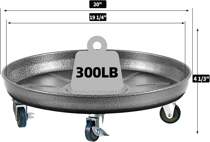 Heavy Duty Plant Caddy with Wheels 20 Inch, 360° Caster, Outdoor Rolling Plant Dolly That is Not Easily Rusted, Indoor Metal Plant Cart with Rollers, Plant Pot Trolley, Silver 2 Pack