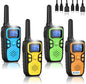 Wishouse Walkie Talkies for Kids Rechargeable Long Range,Xmas Birthday Gift for 4 5 6 7 8 9 Year Old Boys Girls,Hiking Gear Camping Games Cool Toys with NOAA,SOS Siren,Lamp,Lanyards,Easy to Use,4 Pack
