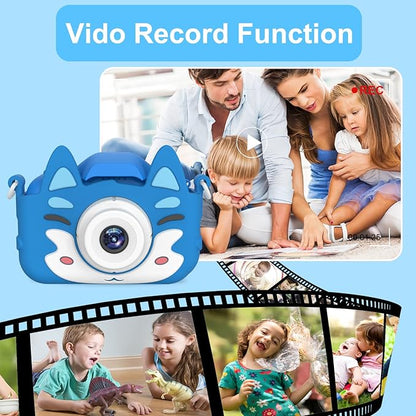 Kids Camera Toys Gifts for Boys Girls, Selfie Camera HD Digital Video Shockproof Camcorder, Christmas Birthday Gifts for 3 4 5 6 7 8 9 Years Old Girls Boys Gifts - 32GB SD Card Included
