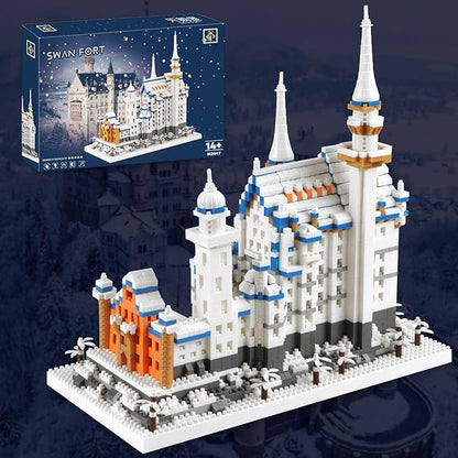 Germany Swan Stone Castle Micro Building Blocks Set, Famous World Architecture Model Creative Collection Building Toys for Adults and Kids 14+ (2800 Pieces)