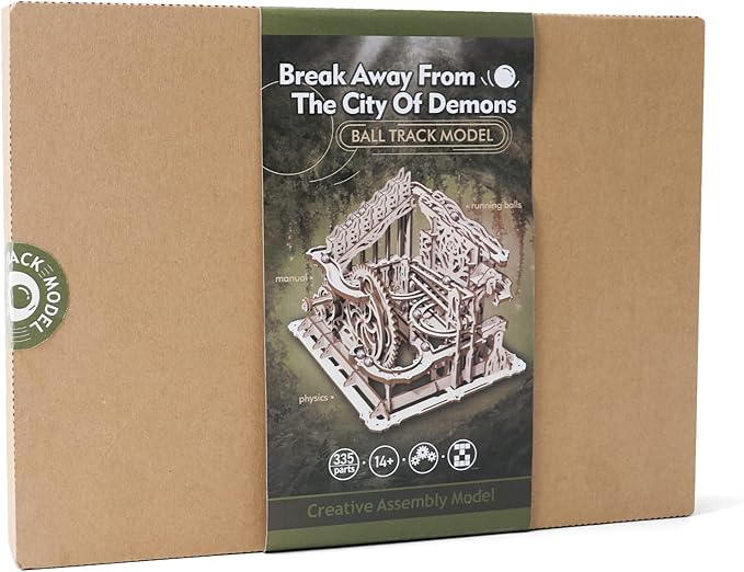 3D Wooden Puzzle Marble Run for Adults, DIY Marble Run Wooden Model Kit, HDF Material, Mechanical Puzzle, Modern Style, 334 Pieces, 1 Set, 1 Item, 1 Package