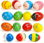 POPLAY 15 PCS Wooden Percussion Musical Egg Maracas Egg Shakers for Party Favors Classroom Prize Supplies Musical Instrument