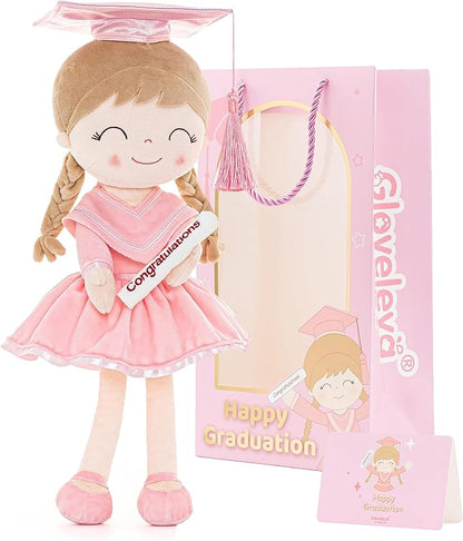 Gloveleya Baby Girl Gifts Graduation Plush Girls Dolls Congratulation Gift for Kindergarten Pink 16 inch
