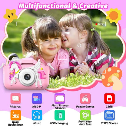 Kids Camera Toy, masterbee Children Camera Toys for Kid Age 3-12, Christmas/Birthday Gifts for Girls, 1080P HD Video Kids Digital Camera, Gift for 3 4 5 6 7 8 9 10 11 12 Year Old Girl
