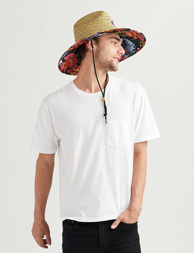 Straw Hat for Men & Women | Lifeguard Hat, Beach Hat & Sun Hat | UPF 50+ Wide Brim for Sun Protection | One Size | Hemlock