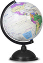8 Inch World Globe with Stand Rotating Earth Spinning Globe for Kids Geography Classroom Education or Decorations (White)