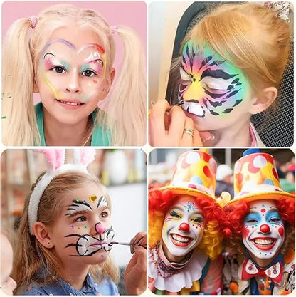 22 Colors Professional Face Body Paint Kit, Face & Body Paint Kit for Halloween,including 22 Colors Face&Body Paint,10 smooth Blue Brushes,30 sheets Black White Special Effects