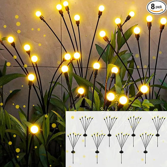 Solar Garden Lights, 8 Pack Waterproof Outdoor Swaying Lights for Patio, Garden, Pathway Decoration