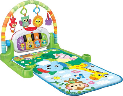 winfun Jungle Pals Kick N Play Musical Mat for Babies 0+ | Tummy Time & Lay Play Modes | Light-Up Piano, Detachable Toys, Rattles | Sensory Development Baby Playmat | CPS Stage 1 | Gift Idea