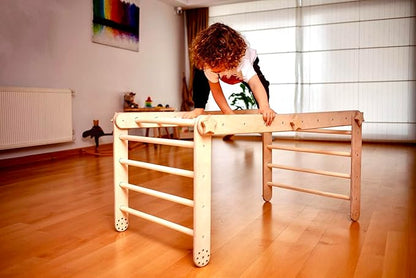 Montessori Climbing Cube and Triangle for Kids | Foldable Climbing Set | Indoor Activity Cube | Climbing Set with Cube and Triangle for Toddler | Foldable Wooden Jungle Gym (CUBE+TRI+2 RAMP)