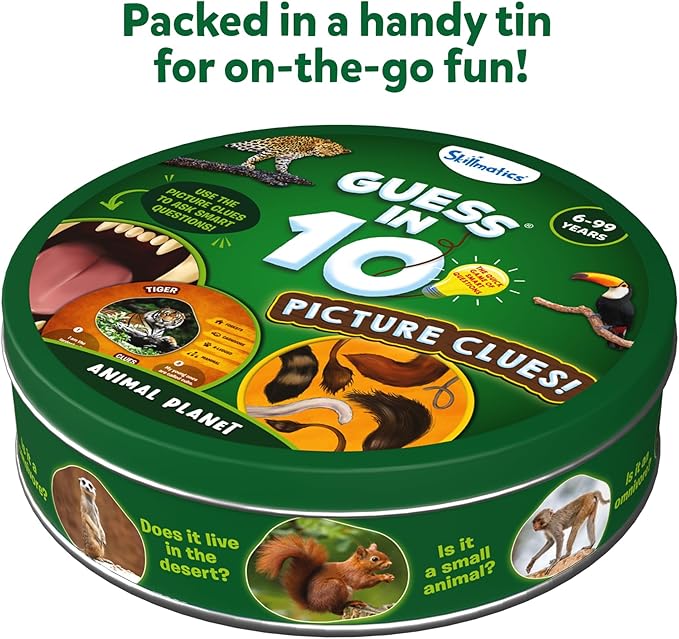 Skillmatics Guess in 10 Animal Picture Clues, Perfect for Boys, Girls, Kids, and Families Who Love, Card Games, Educational Games, Board Games, Gifts for Ages 6, 7, 8, 9 and Up