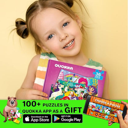 QUOKKA Magnetic Puzzles for Kids Ages 4-6 - 36 Pieces Sudoku Toddler Puzzles Ages 2-4 - Travel Games for Kids Ages 3-5 - Princess Unicorn Mermaid Toddler Travel Toys - Car Airplane Road Trip Games