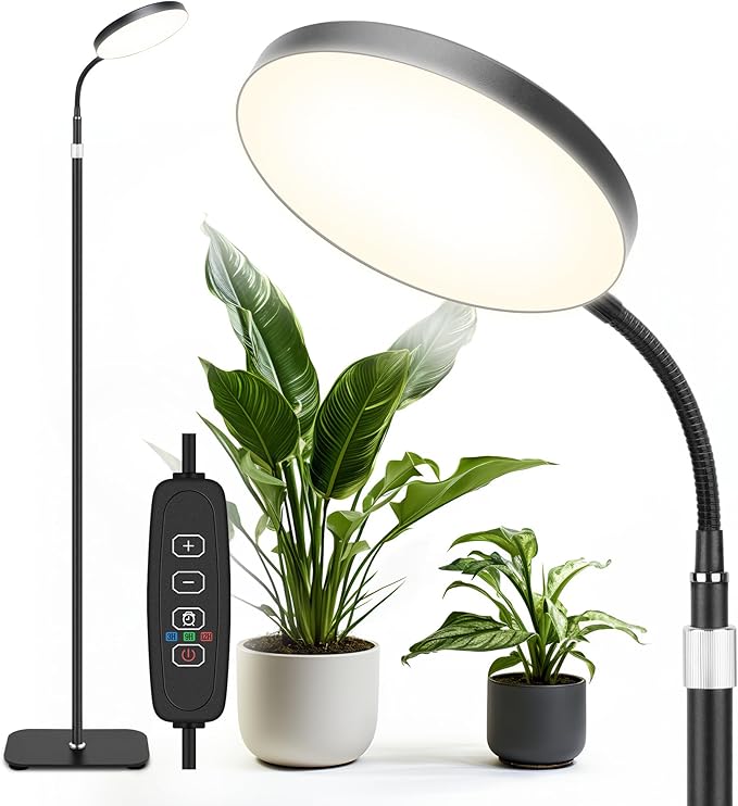 Plant Grow Light, LED Growing Light Full Spectrum for Indoor Plants with Brightness Settings,Height Adjustable, Automatic Timer, 5V Low Safe Voltage,Idea for for Large Tall Small Plants