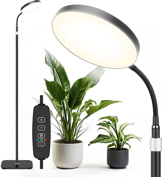 Plant Grow Light, LED Growing Light Full Spectrum for Indoor Plants with Brightness Settings,Height Adjustable, Automatic Timer, 5V Low Safe Voltage,Idea for for Large Tall Small Plants