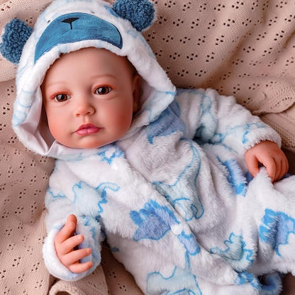 BABESIDE Lifelike Reborn Baby Dolls Boy, 20 Inch Realistic Doll for Boy Newborn Real Life Poseable Soft Vinyl and Cloth Body Baby Dolls with Clothes and Toy Gift for Kids Age 3+