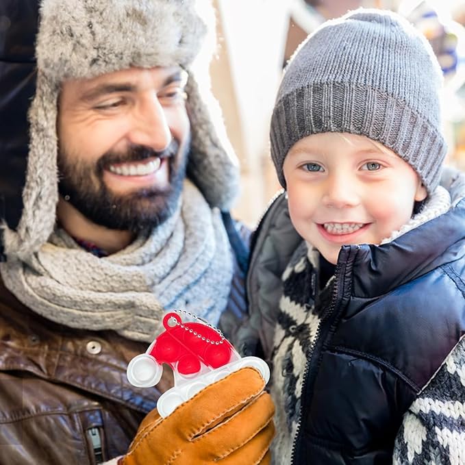 60Pcs Christmas Mini Pop Keychain Fidget Toys, Mini Pop Bubble Christmas Fidget Toy, Silicone Mini Pop Toys Bulk for Kids Anxiety Stress Reliever for Adults