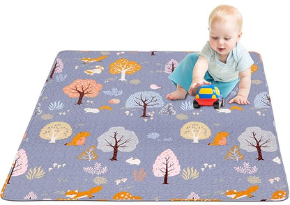 50 x 50 Play Mat for Baby Playpen Tummy Time Mat, Non-Slip Washable Baby Playpen Mat, Baby Crawling Mats for Floor, Portable Travel Large Play Mats for Toddlers and Infants