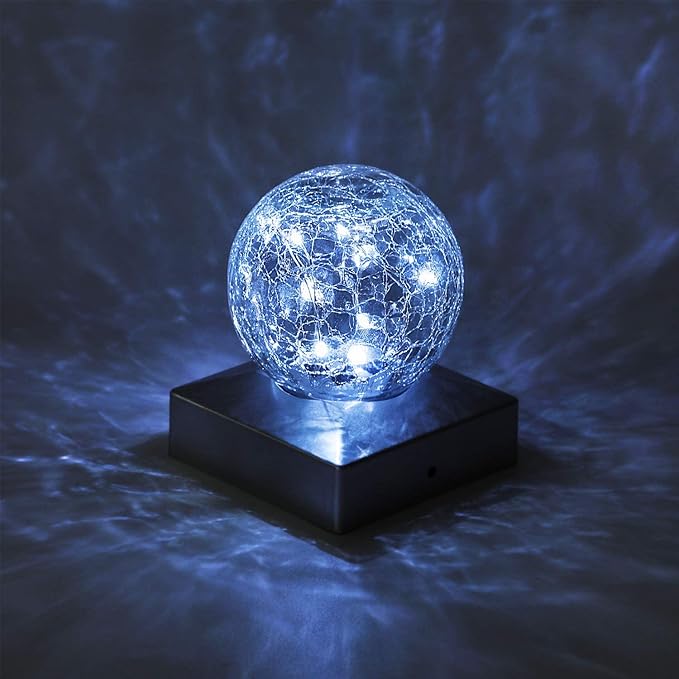 Solar Post Cap Lights Deck Fence 4x4 Outdoor Lighting for Garden, Patio (Cool White, 2 Pack)