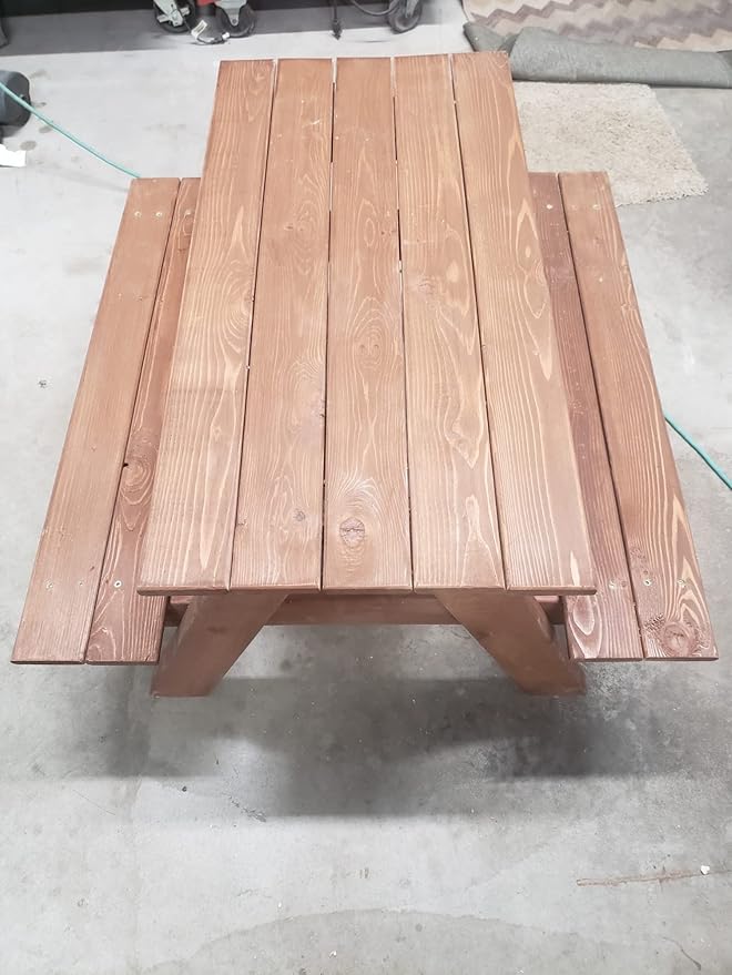 "Generic" Kids Picnic Table Made from Cedar Lumber (Dark Brown)