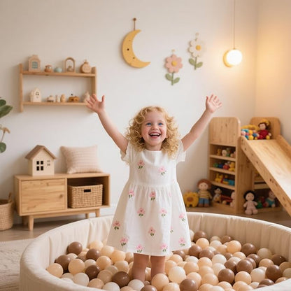 GOGOSO Ball Pit Balls for Toddlers Phthalate-Free BPA-Free Non-Toxic Crush Proof Soft Plastic Play Balls Baby Kids Shape Tent Pool Playhouse Playpen Party Decor,Coffee Brown Beige,1000PCS