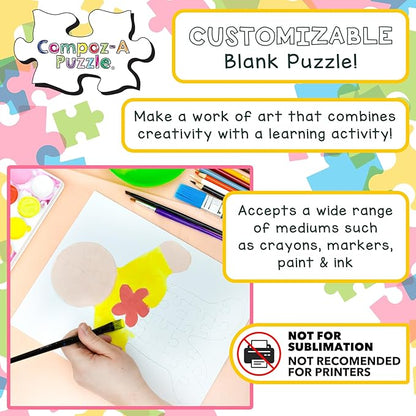 Hygloss 100 Blank Person-Shaped Puzzles – 8.5 x 10.5 Inches – Ideal for All-About-Me Activities – Write, Draw, and Decorate – 26 Pieces Each