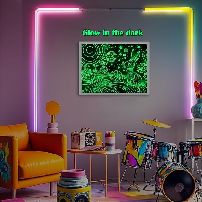 Georgie Porgy Scratch Paper Art Set for Kids Adults Magic Rainbow Scratchboards for DIY Arts and Crafts Kits Christmas Birthday Gift with Scratching Tools Kit (A4-Noctilucent Beast + Constellation)