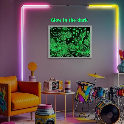 Georgie Porgy Scratch Paper Art Set for Kids Adults Magic Rainbow Scratchboards for DIY Arts and Crafts Kits Christmas Birthday Gift with Scratching Tools Kit (A4-Noctilucent Beast + Constellation)