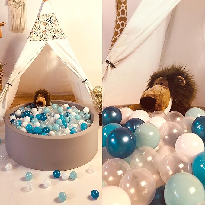 Realhaha Ball Pit Balls 50 100 200 500 Play Balls Plastic Balls for Baby Girls Toddlers Kids Play Tent Pool Playhouse Playpen Party Decoration