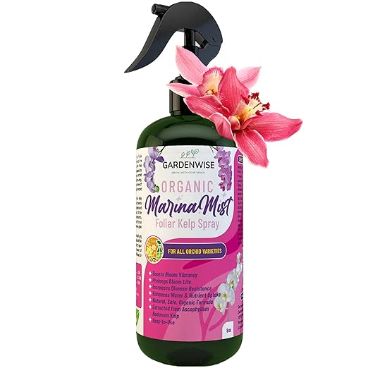 Marina Mist Orchid Fertilizer - Plant Food Mist - Liquid Seaweed Extract for Blooming - Orchid Care - Abono para Orquideas (8 oz)