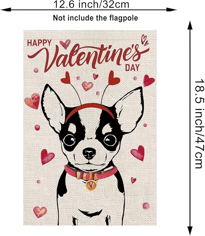 Seasonal Garden Flags Chihuahua Double Sided Flags Set of 11 Holiday Farmhouse Indoor Outdoor Yard Lawn Christmas Gifts Decorations 12.5x18 Inch