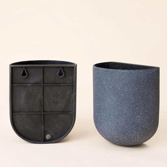 LA JOLIE MUSE Wall Hanging Planters for Indoor Plants，Hanging Flower Pots for Air Plants Succulent, Set of 2, 6 Inch, Weathered Gray