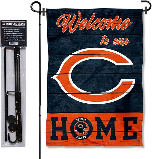 WinCraft Bears Welcome to Our Home Garden Flag and Flagpole Mount