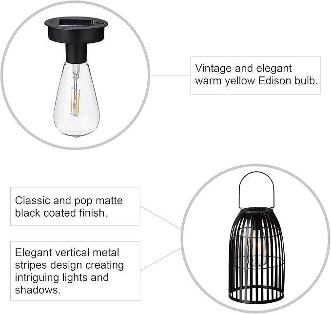 Solar Lantern Outdoor Waterproof Hanging Metal Birdcage Shaped Lantern Decorative Solar Light for Garden Yard Patio Porch