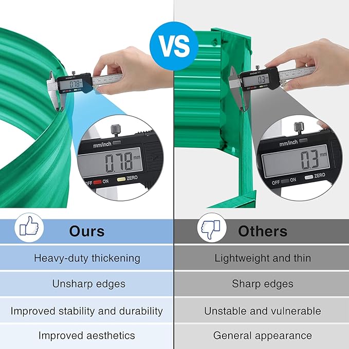 Land Guard 8×4×1 ft Green Raised Garden Bed, Vego Garden Raised Bed, Above Ground Flower Bed for Vegetables, Flowers, Herbs（Green）…